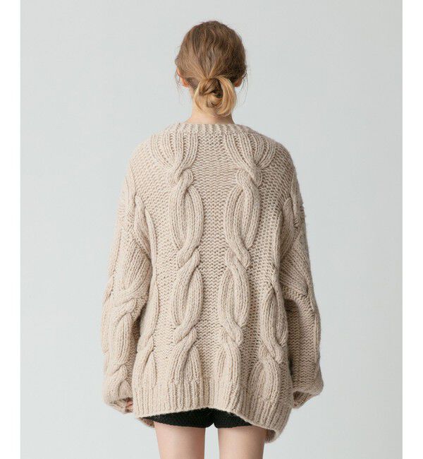 allureville「ビッグケーブルハンドニットカーディガン」|カーディガン|
