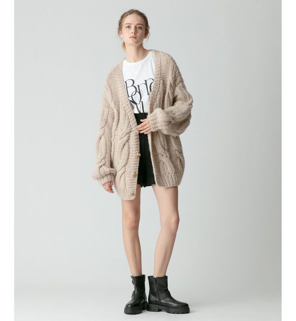 allureville「ビッグケーブルハンドニットカーディガン」|カーディガン|