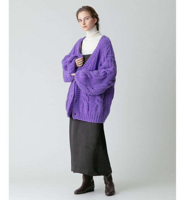 allureville「ビッグケーブルハンドニットカーディガン」|カーディガン|