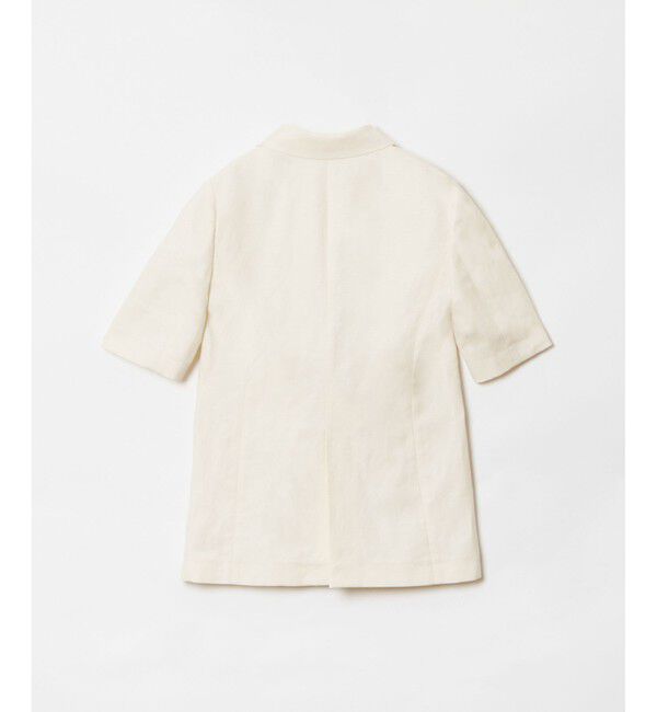 allureville「【セットアップ対応可能】リネンコンシャークスキンハーフスリーブジャケット」|テーラードジャケット|