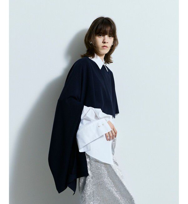 allureville「ハイツイストウールアシメケープ」|ニット・セーター|