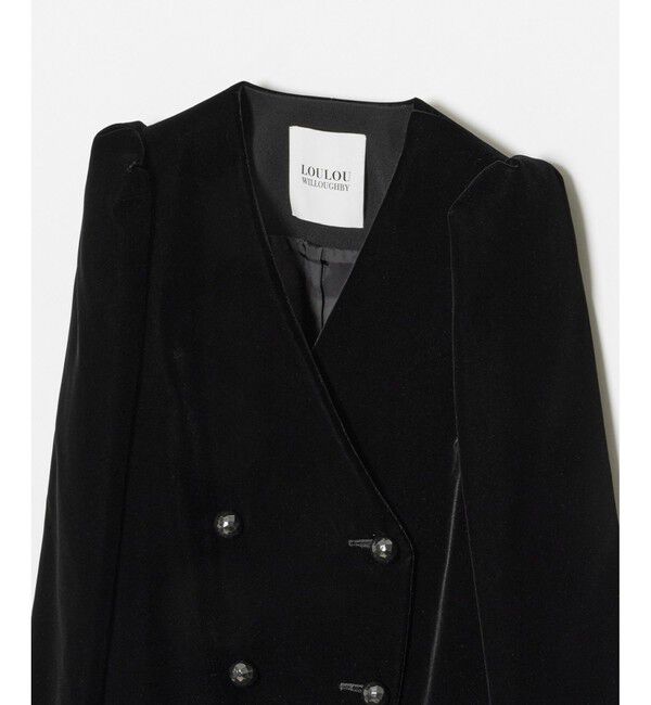 LOULOU WILLOUGHBY「【LOULOU WILLOUGHBY】ベルベットパフジャケット」|ノーカラージャケット|