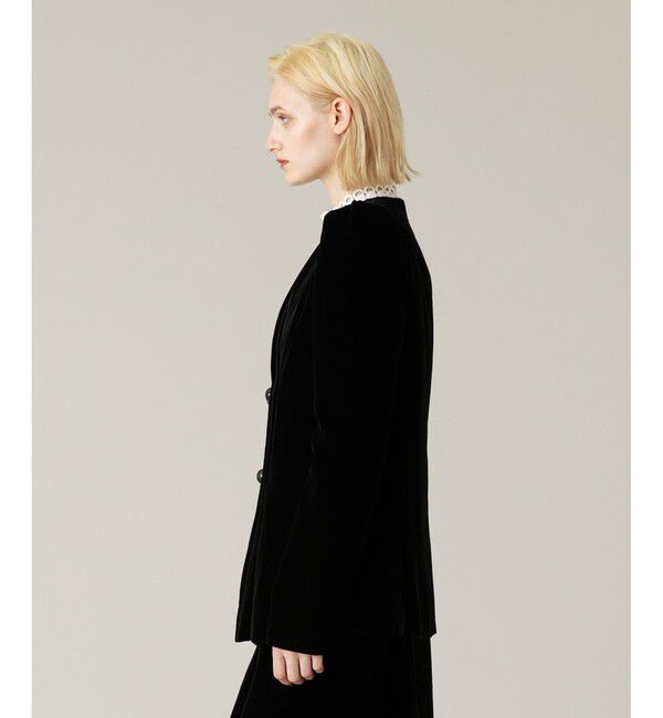 LOULOU WILLOUGHBY「【LOULOU WILLOUGHBY】ベルベットパフジャケット」|ノーカラージャケット|