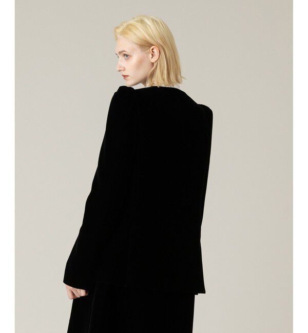 LOULOU WILLOUGHBY「【LOULOU WILLOUGHBY】ベルベットパフジャケット」|ノーカラージャケット|