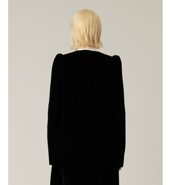 LOULOU WILLOUGHBY「【LOULOU WILLOUGHBY】ベルベットパフジャケット」|ノーカラージャケット|