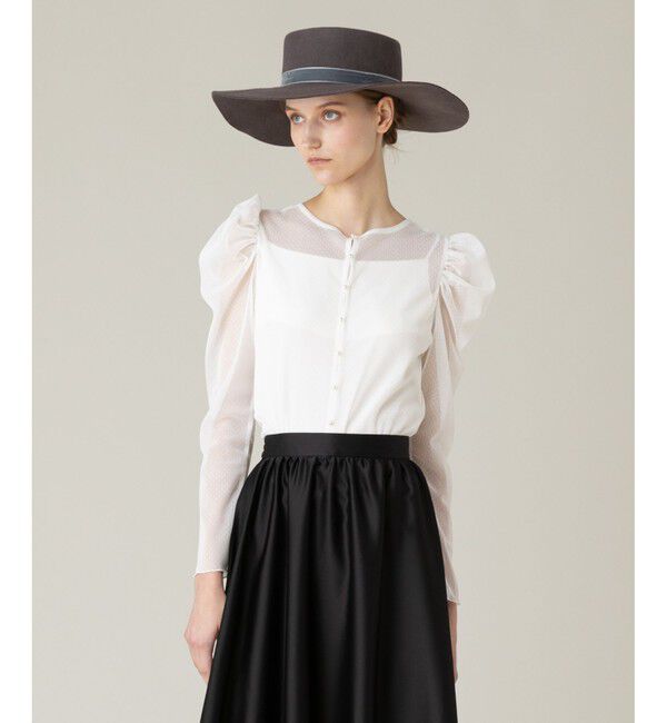 LOULOU WILLOUGHBY「【LOULOU WILLOUGHBY】ドットチュールジコスリーブプルオーバー」|Tシャツ・カットソー|