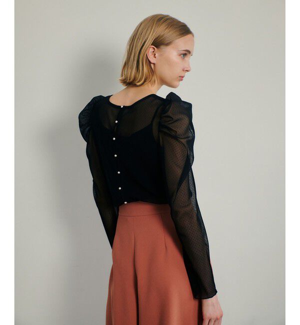 LOULOU WILLOUGHBY「【LOULOU WILLOUGHBY】ドットチュールジコスリーブプルオーバー」|Tシャツ・カットソー|