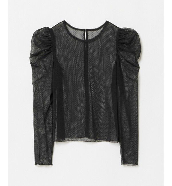 LOULOU WILLOUGHBY「【LOULOU WILLOUGHBY】ドットチュールジコスリーブプルオーバー」|Tシャツ・カットソー|