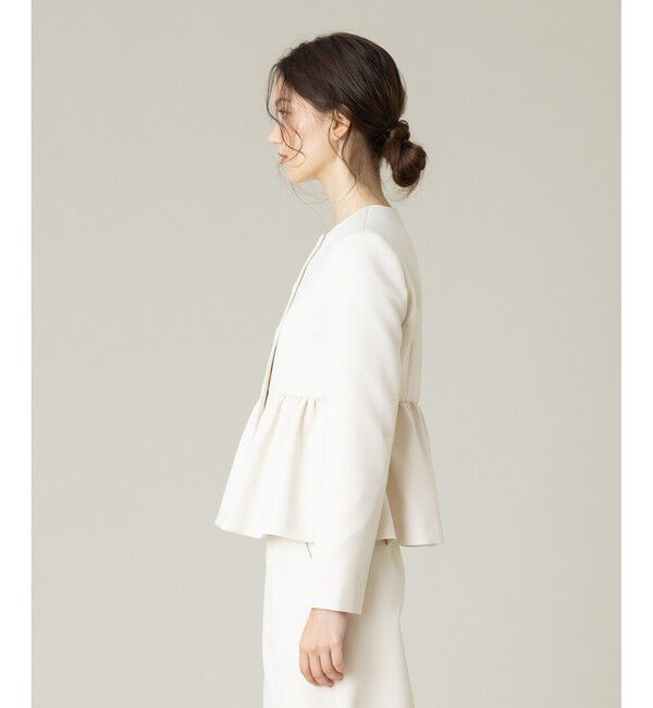 LOULOU WILLOUGHBY「【LOULOU WILLOUGHBY】カルゼペプラムジャケット」|ノーカラージャケット|