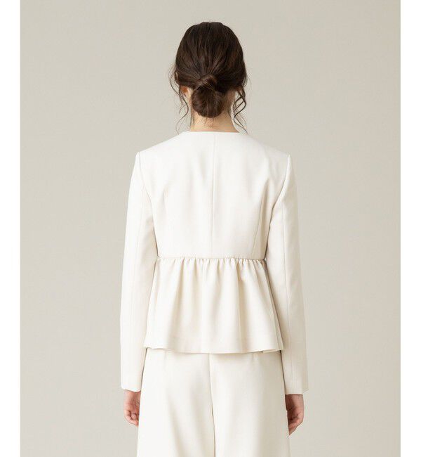 LOULOU WILLOUGHBY「【LOULOU WILLOUGHBY】カルゼペプラムジャケット」|ノーカラージャケット|