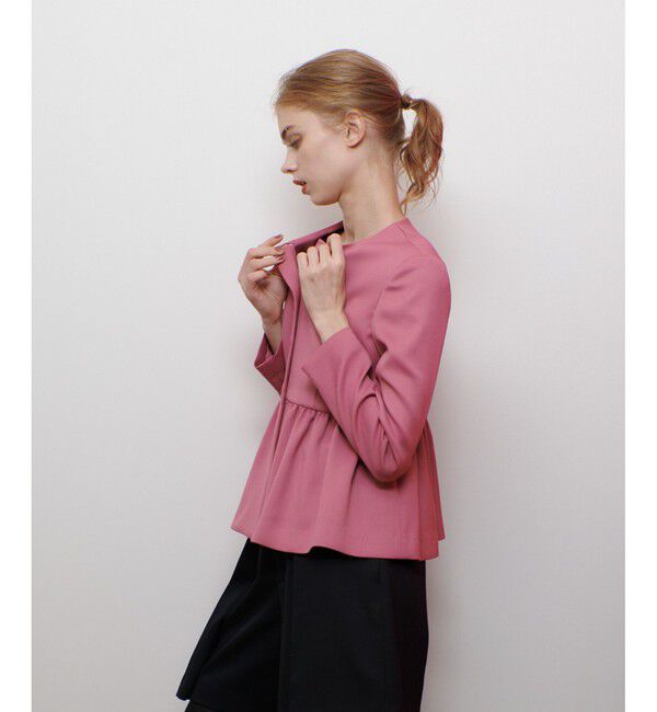 LOULOU WILLOUGHBY「【LOULOU WILLOUGHBY】カルゼペプラムジャケット」|ノーカラージャケット|