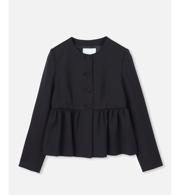 LOULOU WILLOUGHBY「【LOULOU WILLOUGHBY】カルゼペプラムジャケット」|ノーカラージャケット|