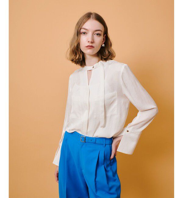 allureville「フリュイドオーバーラップブラウス」|シャツ・ブラウス|