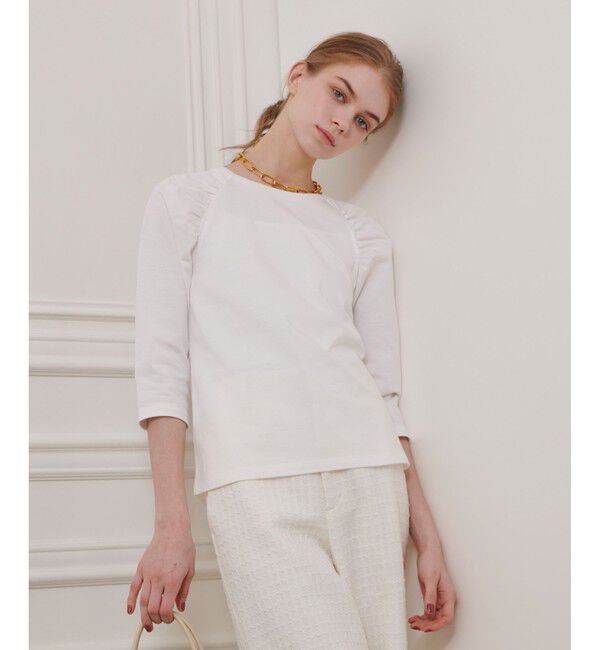 LOULOU WILLOUGHBY「【LOULOU WILLOUGHBY】ショルダーギャザーロンT」|Tシャツ・カットソー|