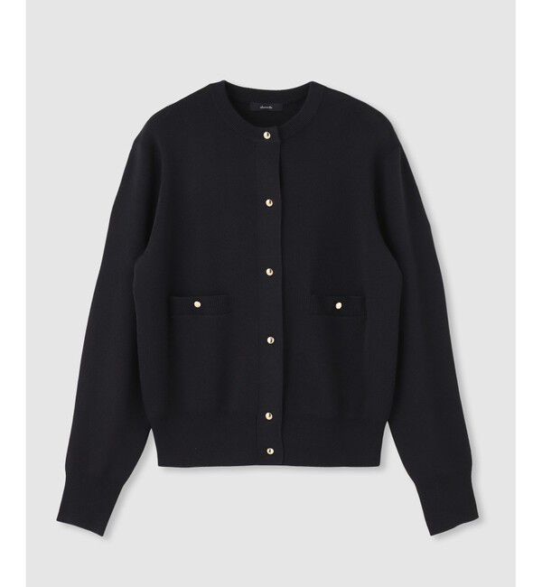 allureville「◇ポケットクルーカーディガン」|カーディガン|ブラック