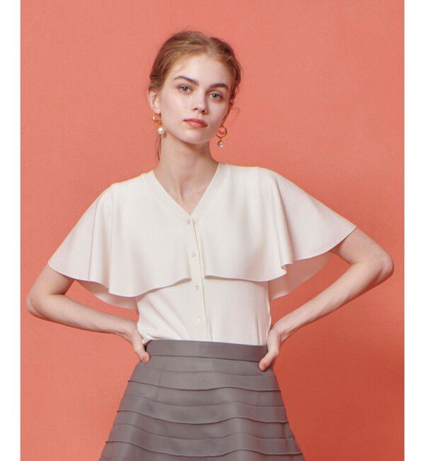 LOULOU WILLOUGHBY「【LOULOU WILLOUGHBY】メタリックヤーンケーププルオーバー」|ニット・セーター|