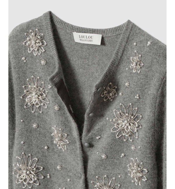LOULOU WILLOUGHBY「【LOULOU WILLOUGHBY】ビーズフラワーカーディガン」|カーディガン|