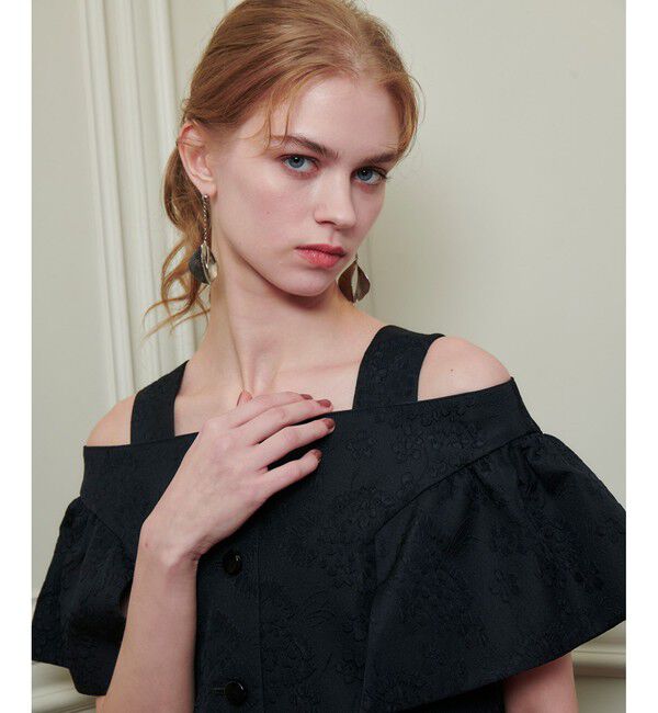 LOULOU WILLOUGHBY「【LOULOU WILLOUGHBY】フラワージャガードミニワンピース」|ワンピース|