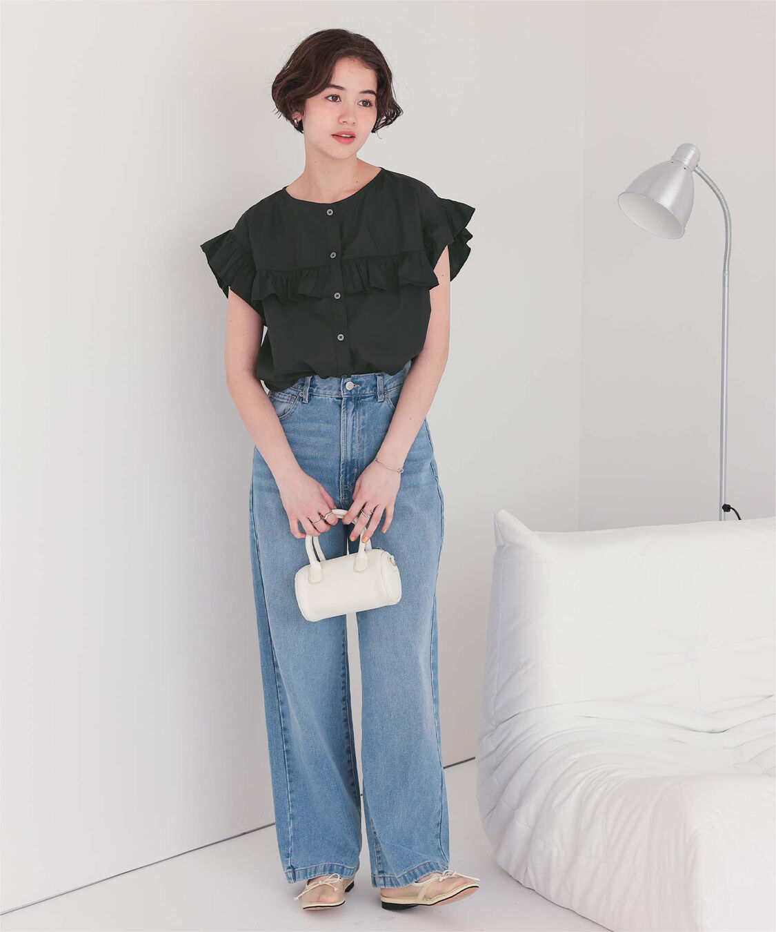 titivate「フレンチスリーブフリルブラウス」|シャツ・ブラウス|