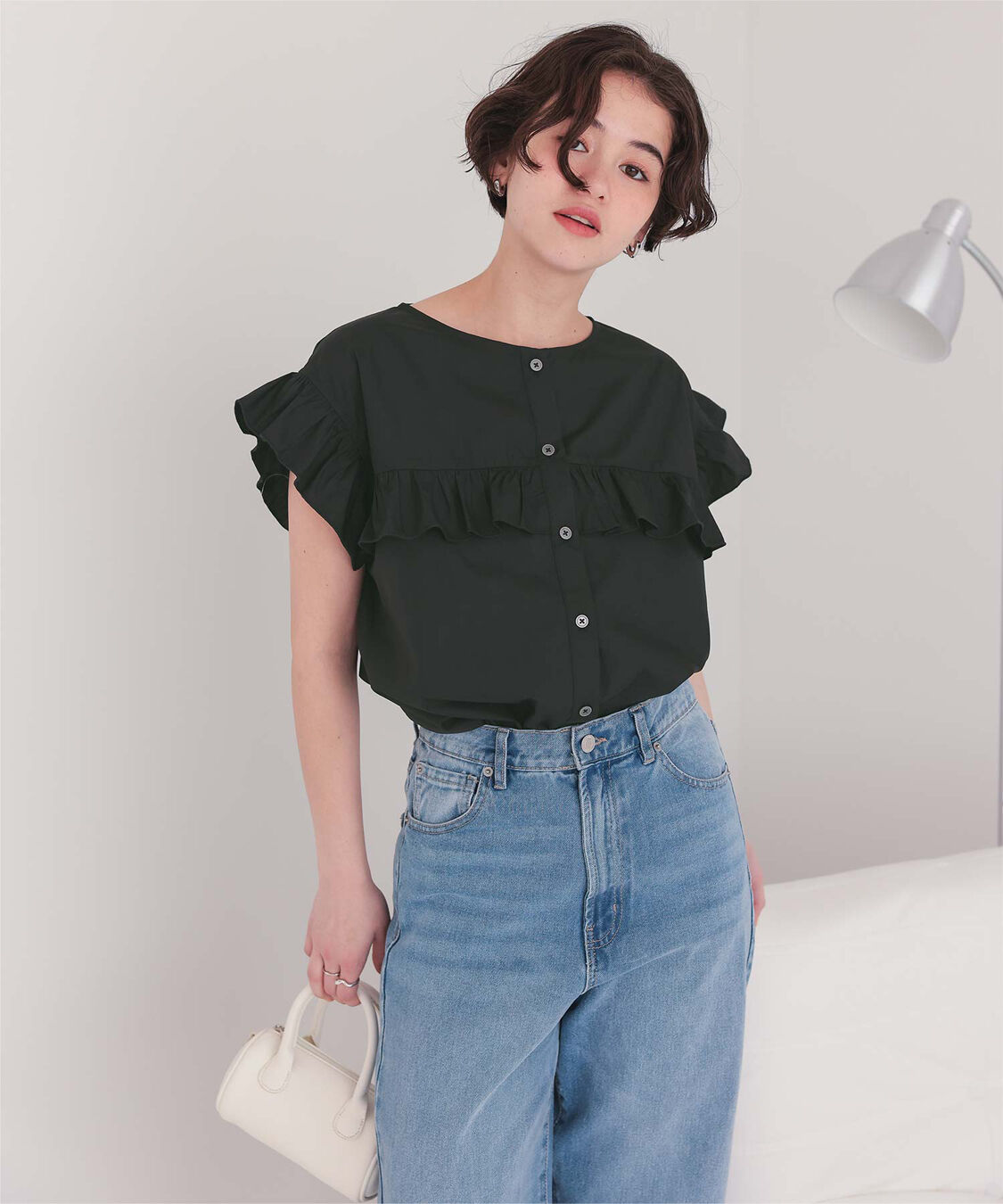 titivate「フレンチスリーブフリルブラウス」|シャツ・ブラウス|