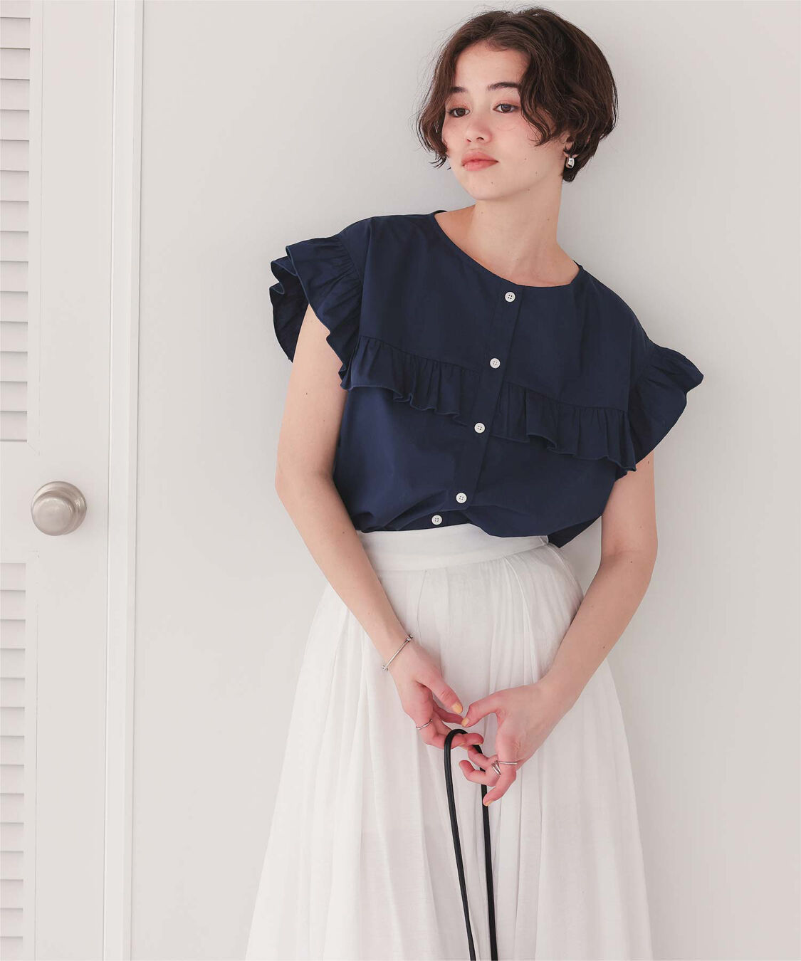 titivate「フレンチスリーブフリルブラウス」|シャツ・ブラウス|