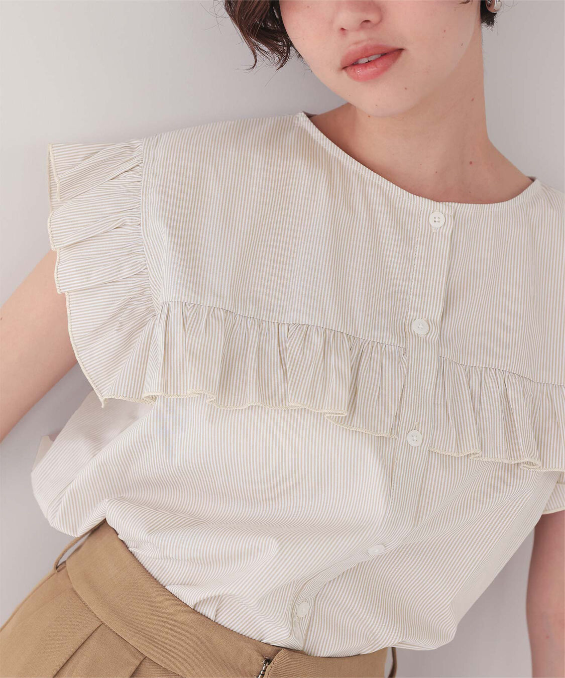 titivate「フレンチスリーブフリルブラウス」|シャツ・ブラウス|