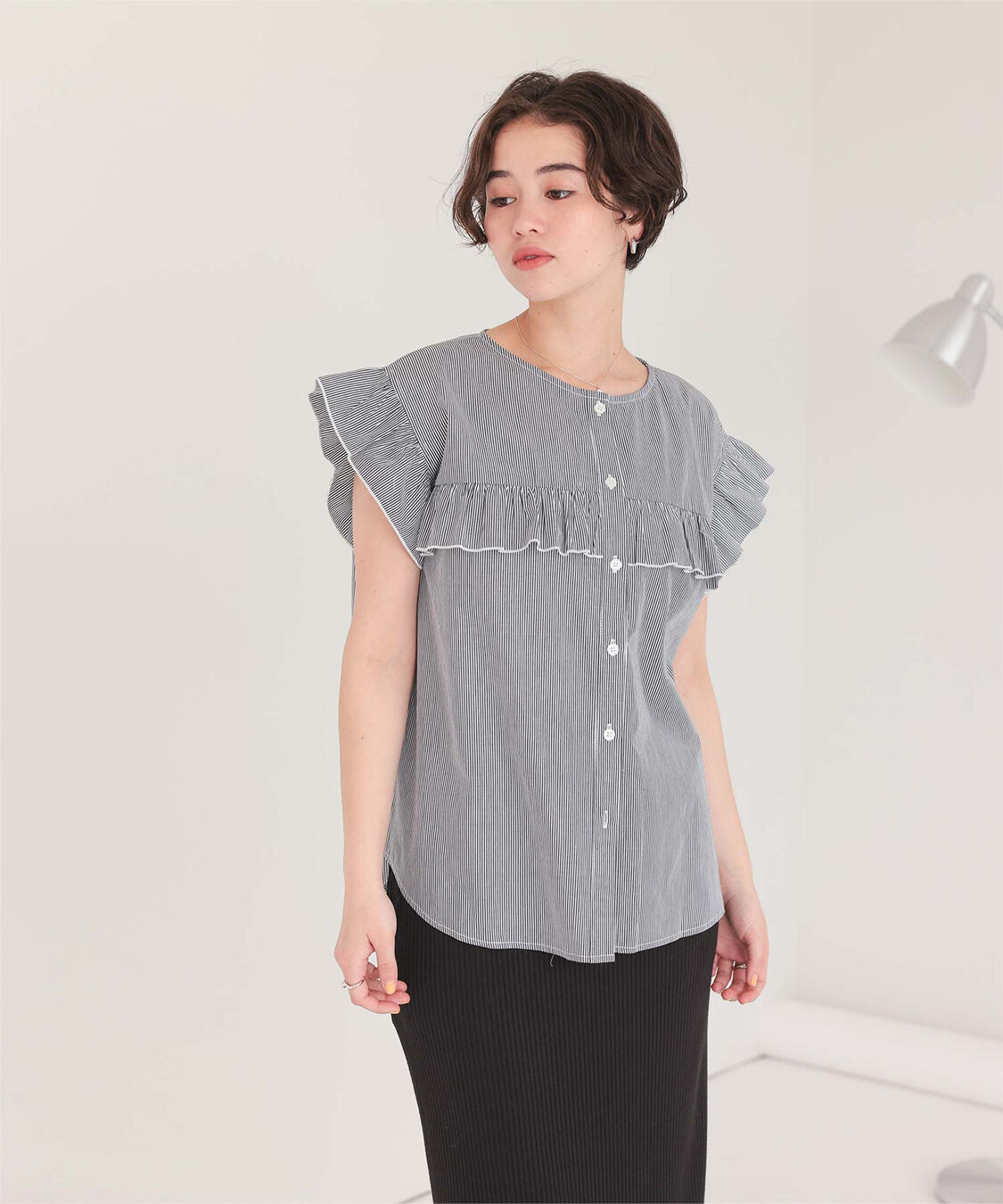 titivate「フレンチスリーブフリルブラウス」|シャツ・ブラウス|