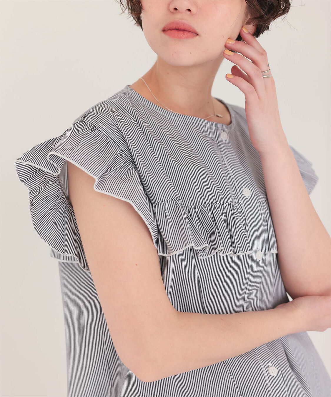 titivate「フレンチスリーブフリルブラウス」|シャツ・ブラウス|