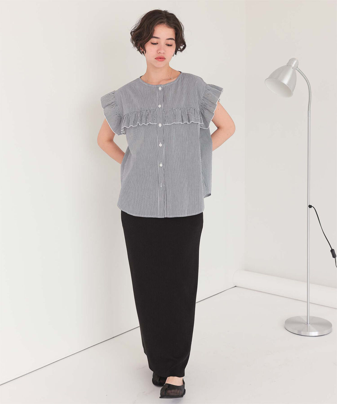 titivate「フレンチスリーブフリルブラウス」|シャツ・ブラウス|