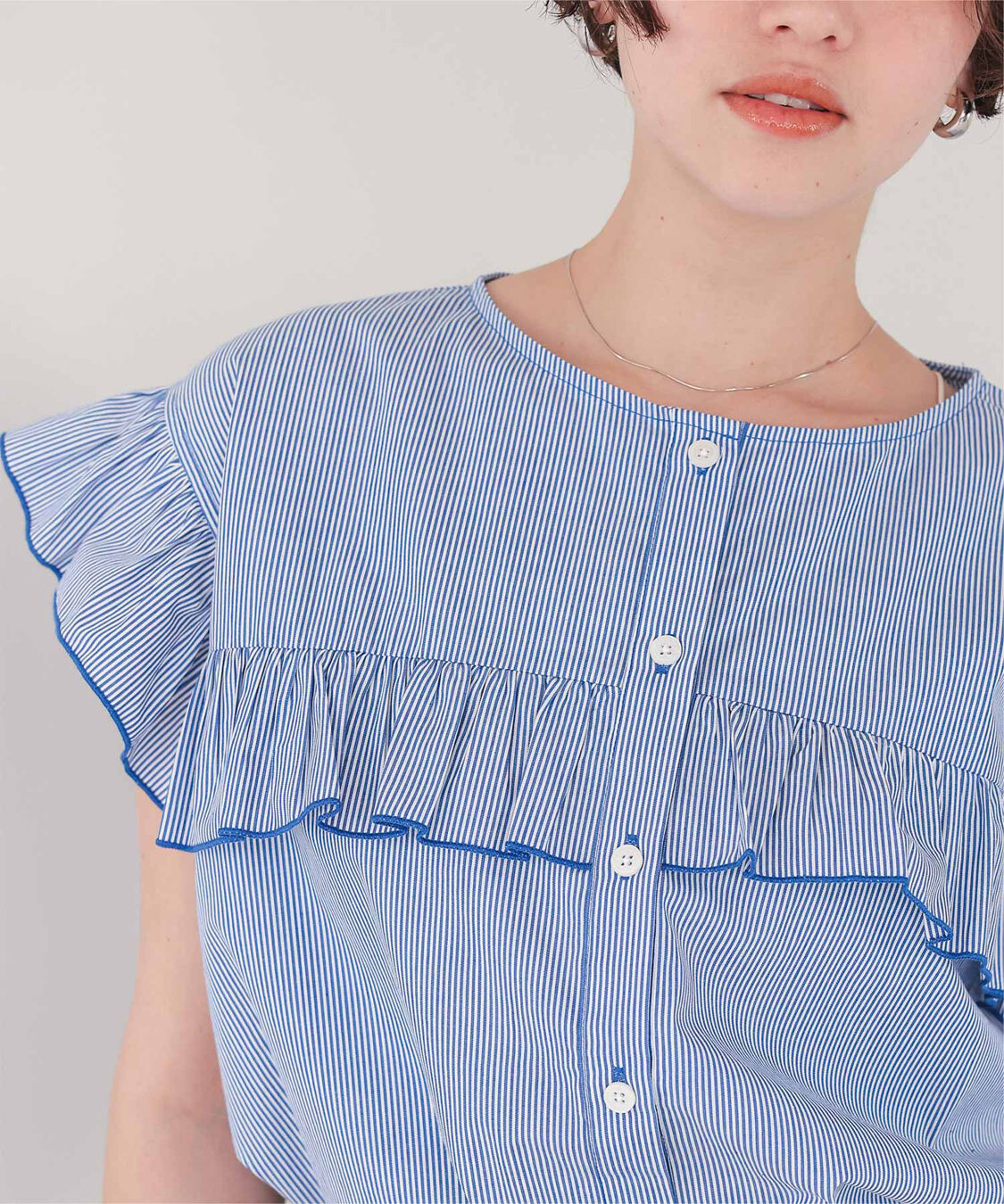 titivate「フレンチスリーブフリルブラウス」|シャツ・ブラウス|