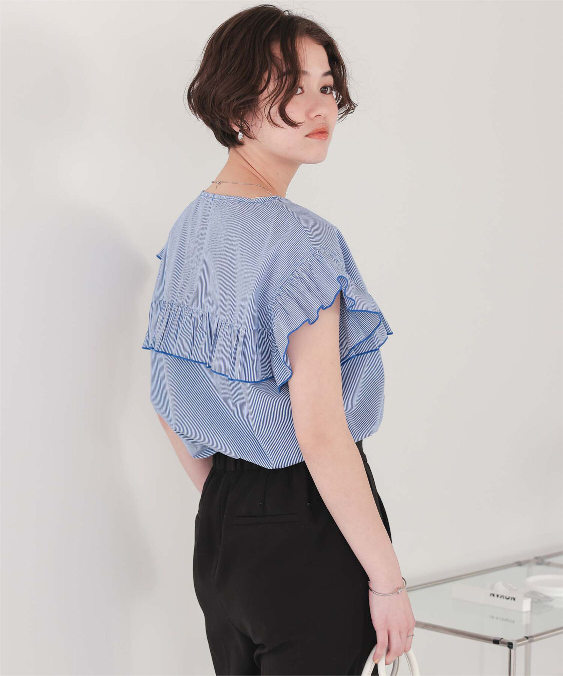 titivate「フレンチスリーブフリルブラウス」|シャツ・ブラウス|