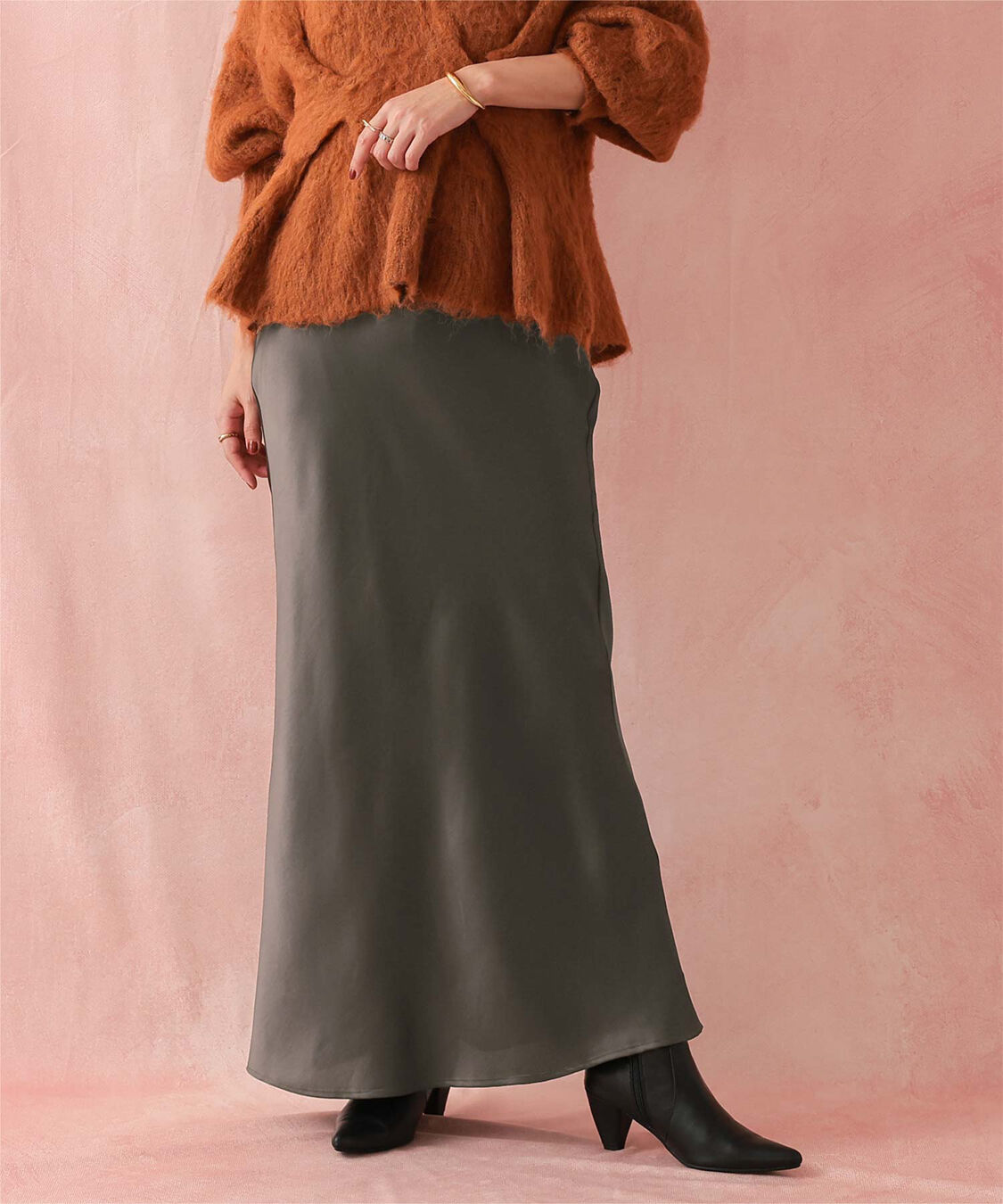 ur's「サテンマーメイドマキシスカート」|スカート|