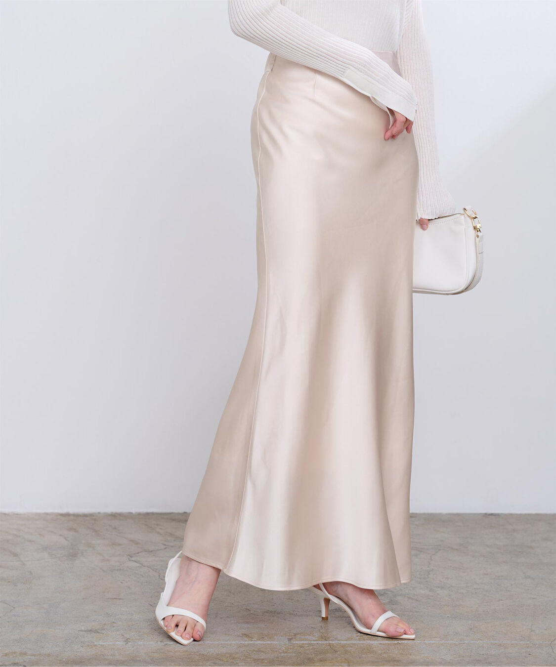 ur's「サテンマーメイドマキシスカート」|スカート|ライトピンク
