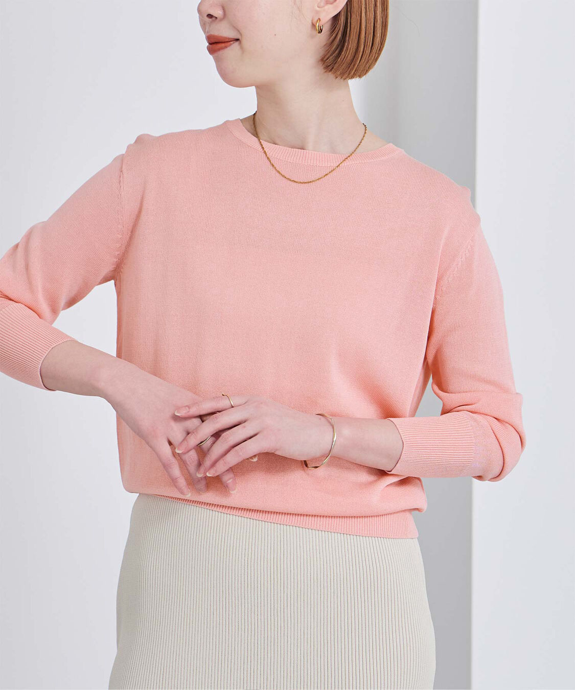 ur's「シアーニットプルオーバー」|ニット・セーター|ピンク