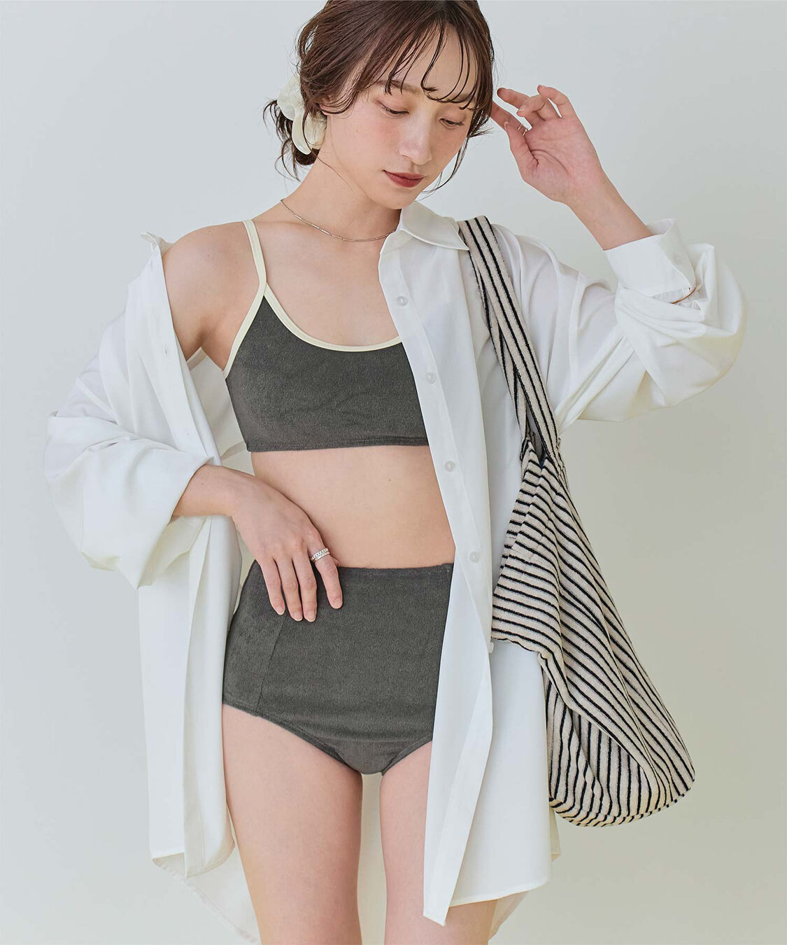 SEA DRESS「パイル素材パイピングビキニ/水着」|ビキニ|