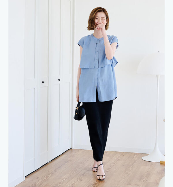 ur's「フライヨークバンドカラーフレンチスリーブシャツ」|シャツ・ブラウス|