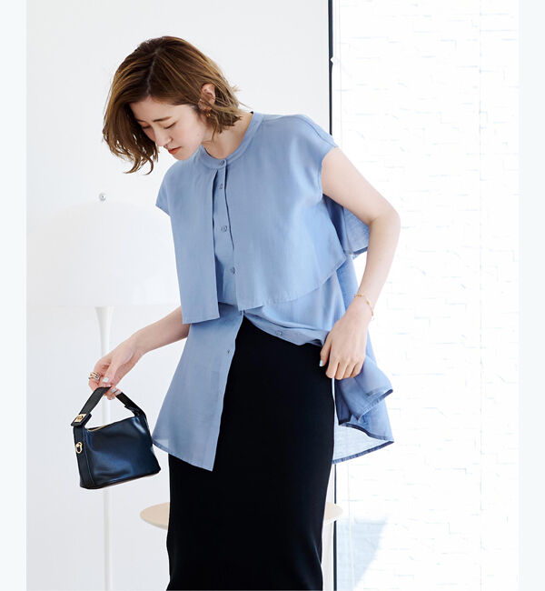 ur's「フライヨークバンドカラーフレンチスリーブシャツ」|シャツ・ブラウス|