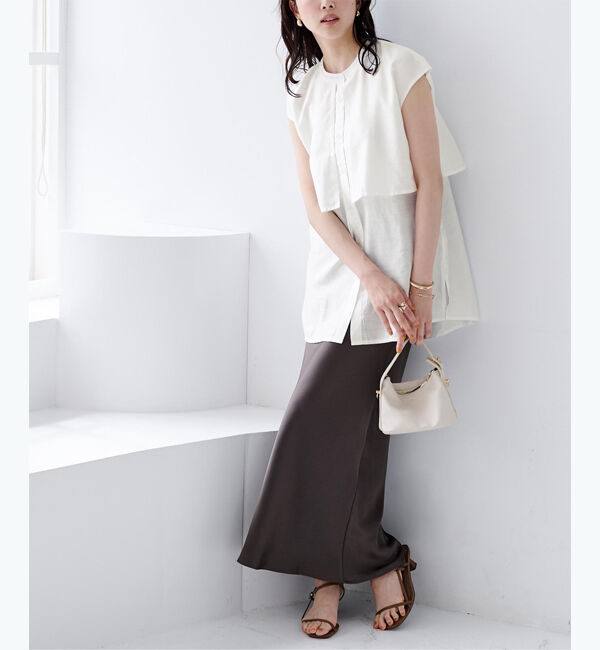 ur's「フライヨークバンドカラーフレンチスリーブシャツ」|シャツ・ブラウス|