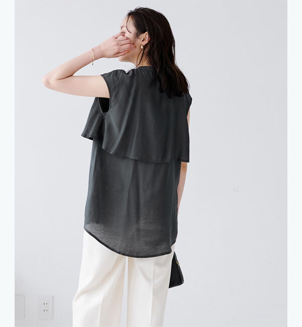 ur's「フライヨークバンドカラーフレンチスリーブシャツ」|シャツ・ブラウス|