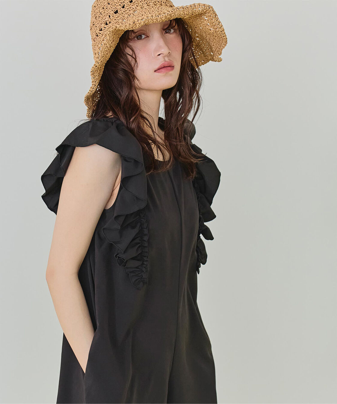 SEA DRESS「ショルダーフリルオールインワン/ワンピース水着」|コンビネゾン|