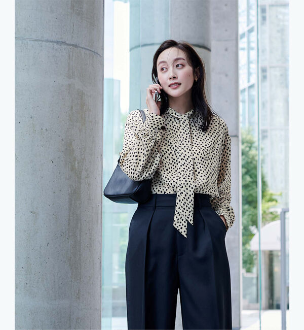 ur's「ダルメシアンプリントボウタイブラウス」|シャツ・ブラウス|