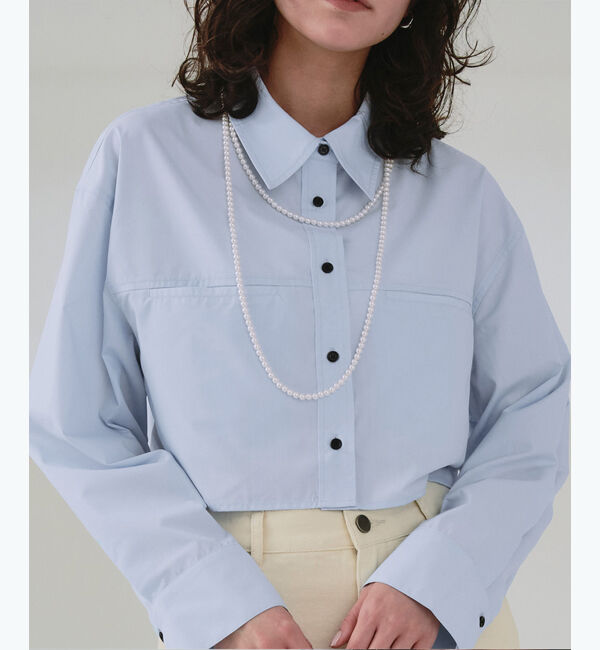 titivate「ロングスリーブクロップドポケットシャツ」|シャツ・ブラウス|