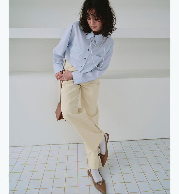 titivate「ロングスリーブクロップドポケットシャツ」|シャツ・ブラウス|