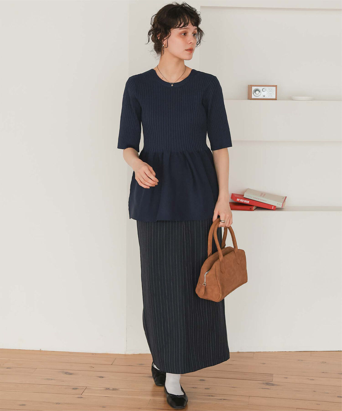 titivate「前後2wayハーフスリーブペプラムニットトップス」|ニット・セーター|