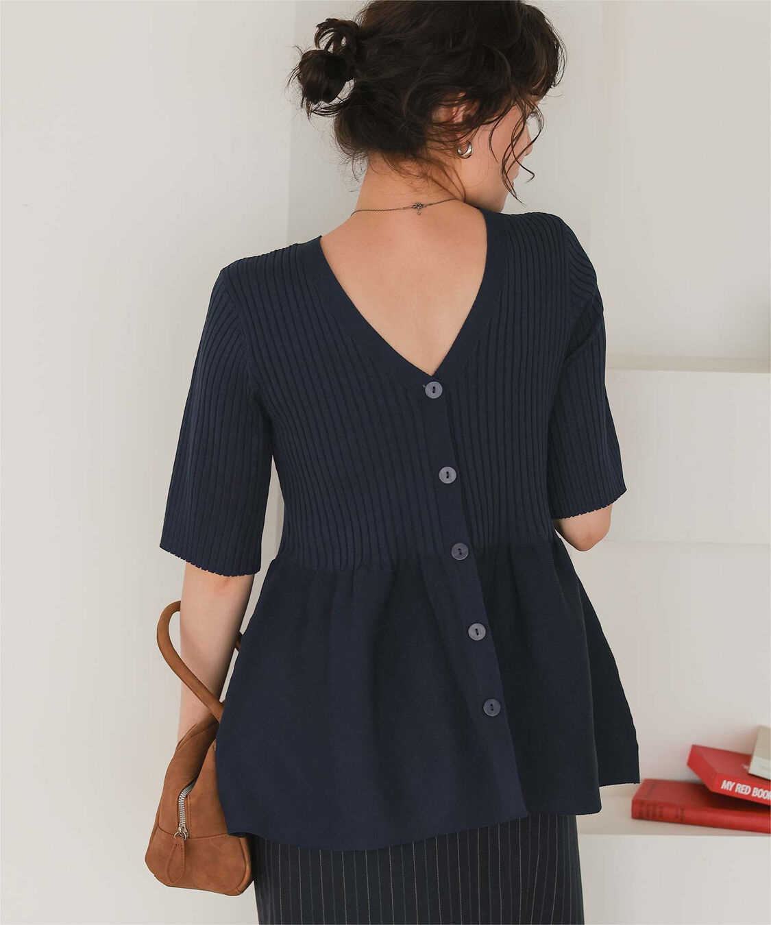 titivate「前後2wayハーフスリーブペプラムニットトップス」|ニット・セーター|