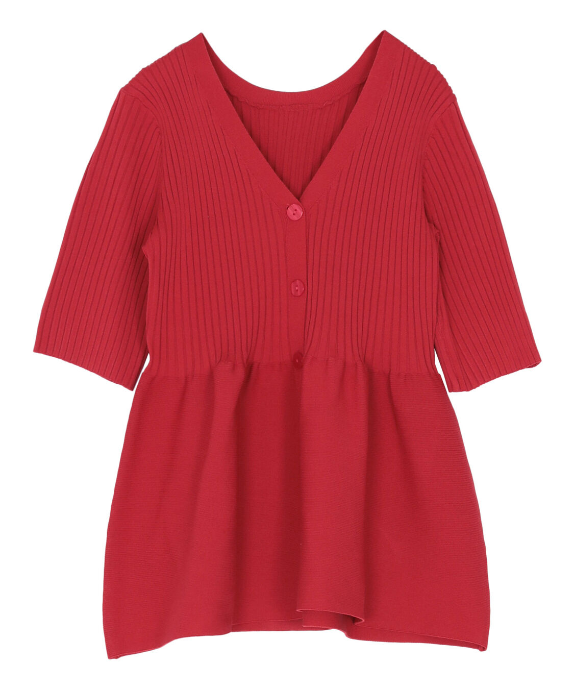 titivate「前後2wayハーフスリーブペプラムニットトップス」|ニット・セーター|