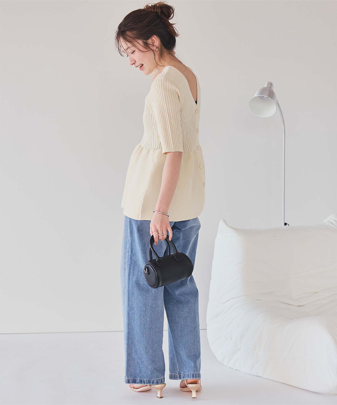 titivate「前後2wayハーフスリーブペプラムニットトップス」|ニット・セーター|