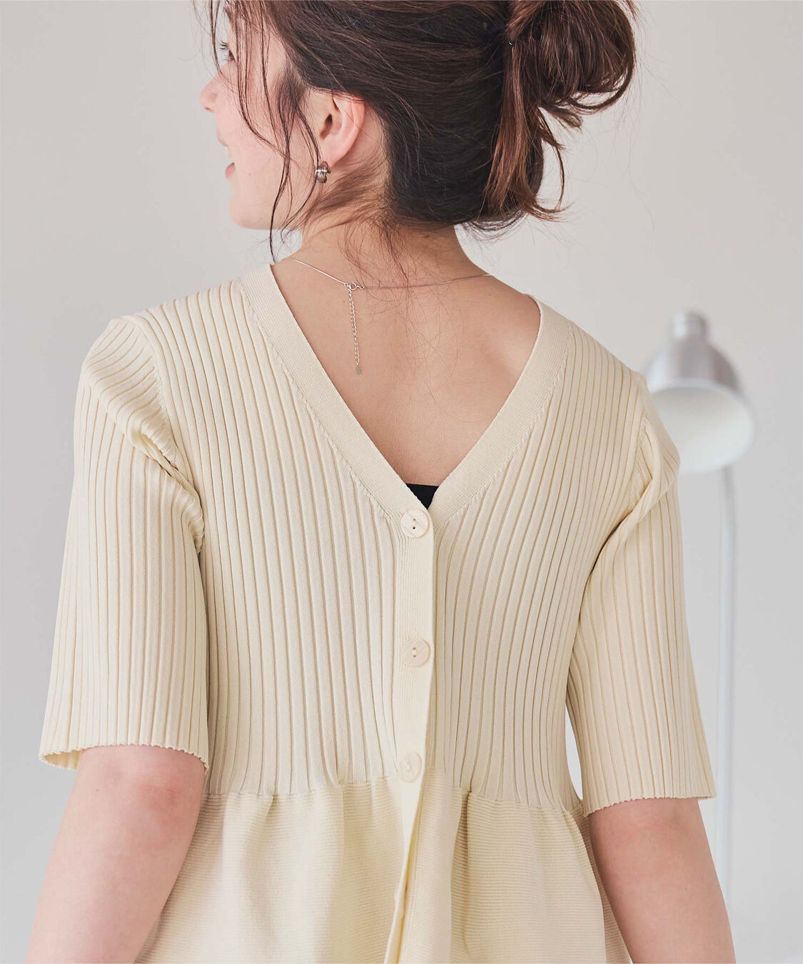 titivate「前後2wayハーフスリーブペプラムニットトップス」|ニット・セーター|