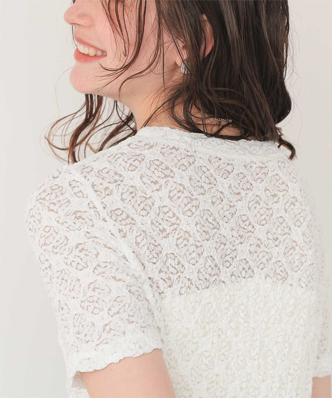 titivate「ハーフスリーブレーストップス」|Tシャツ・カットソー|