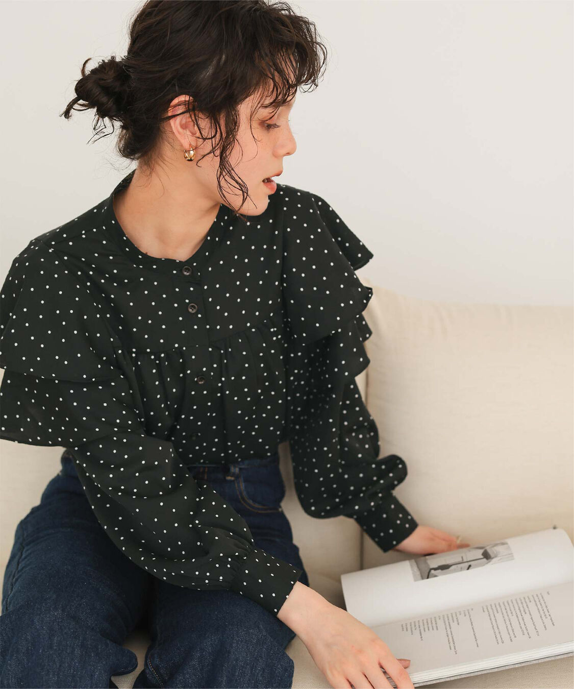 titivate「スリーブフレアデザインギャザーブラウス」|シャツ・ブラウス|